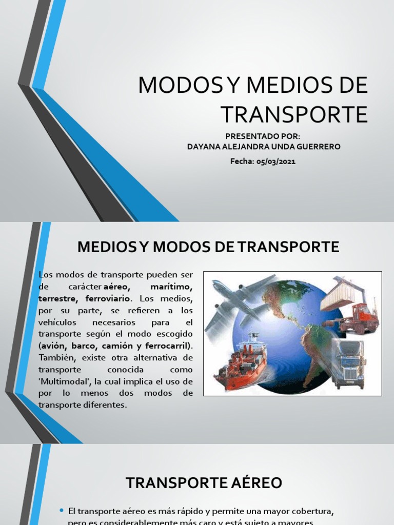 Modos y Medios de Transporte en Colombia | PDF | Transporte ...