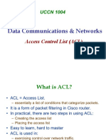 UCCN1004 - Lect7 - ACL and Packet Filtering