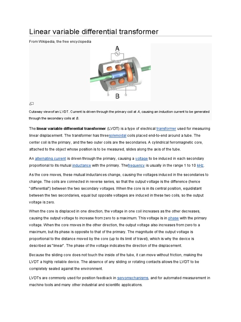 Linear Variable Differential Transformer | PDF