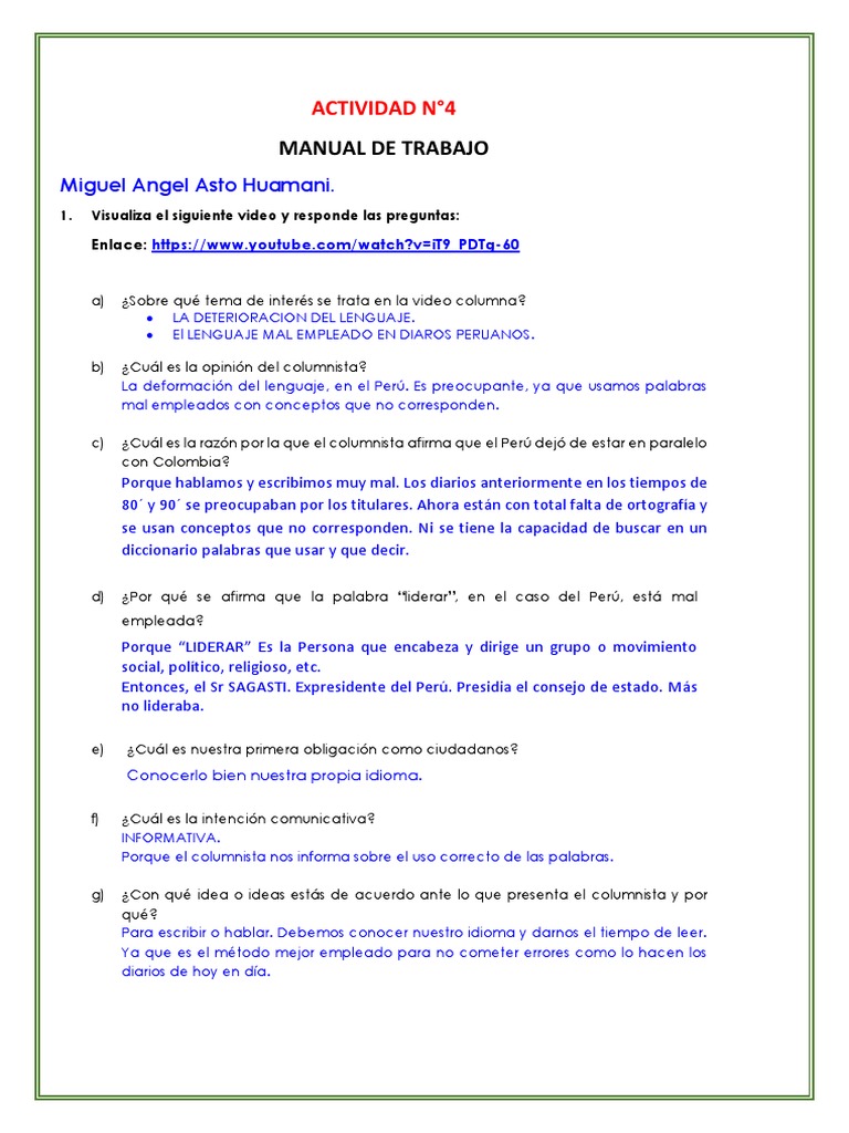 Actividad 4 | PDF | Perú