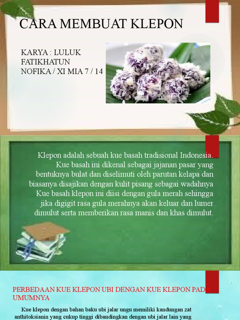 Cara Membuat Klepon | PDF | Memasak, Makanan, & Anggur