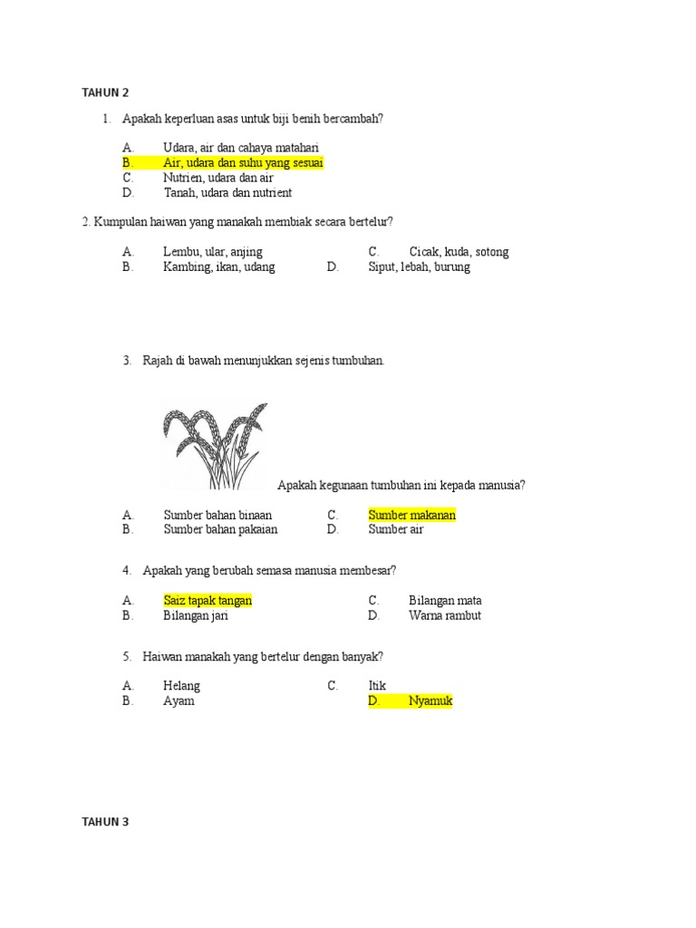 Soalan Kuiz Tahap 1 Pdf