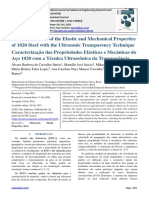 Characterization of the Elastic and Mechanical Properties of 1020 Steel with the Ultrasonic Transparency Technique