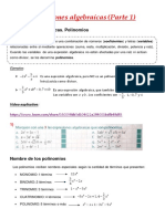 Clase 1 - Expresiones Algebraicas - Explicación y Actividades