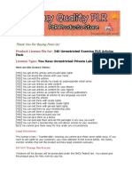 340 Unrestricted Exercise PLR Articles Pack License