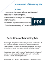UNIT FOUR: Fundamentals of Marketing Mix: - Learning Objectives
