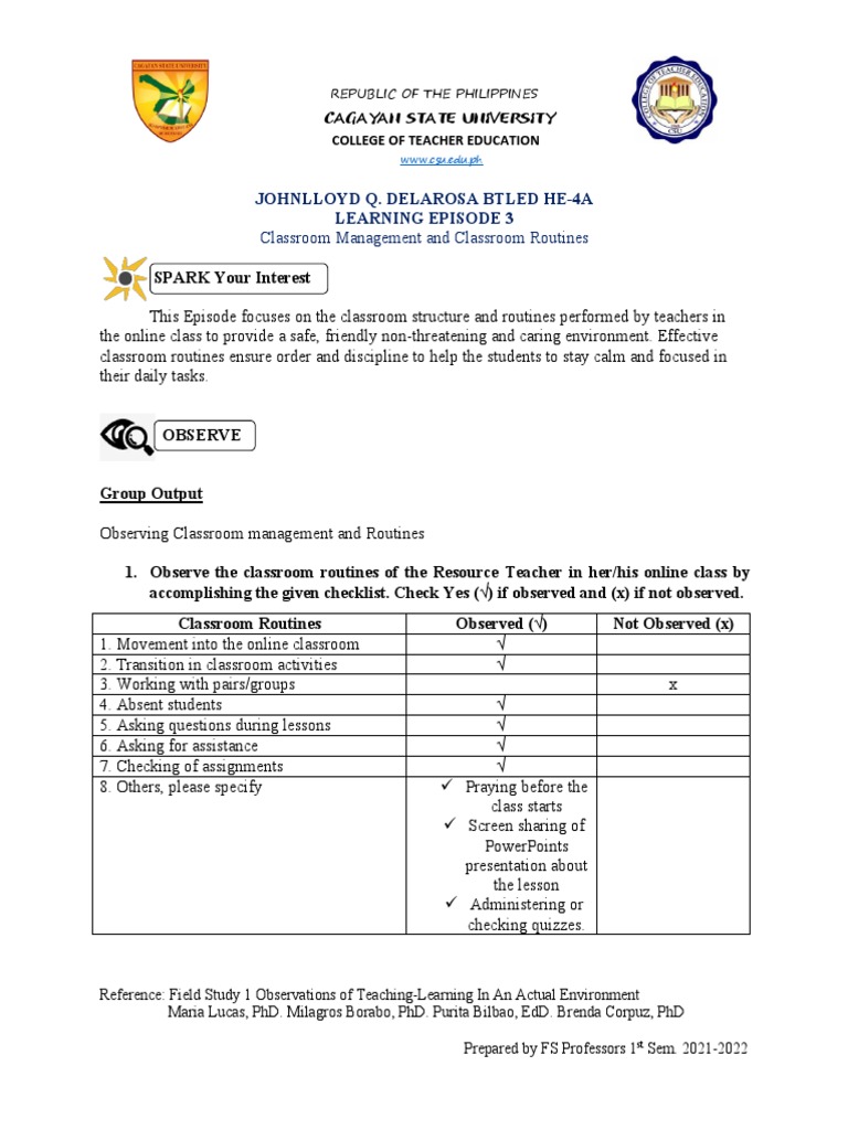 Classroom Management in Online Learning | PDF | Classroom | Classroom ...