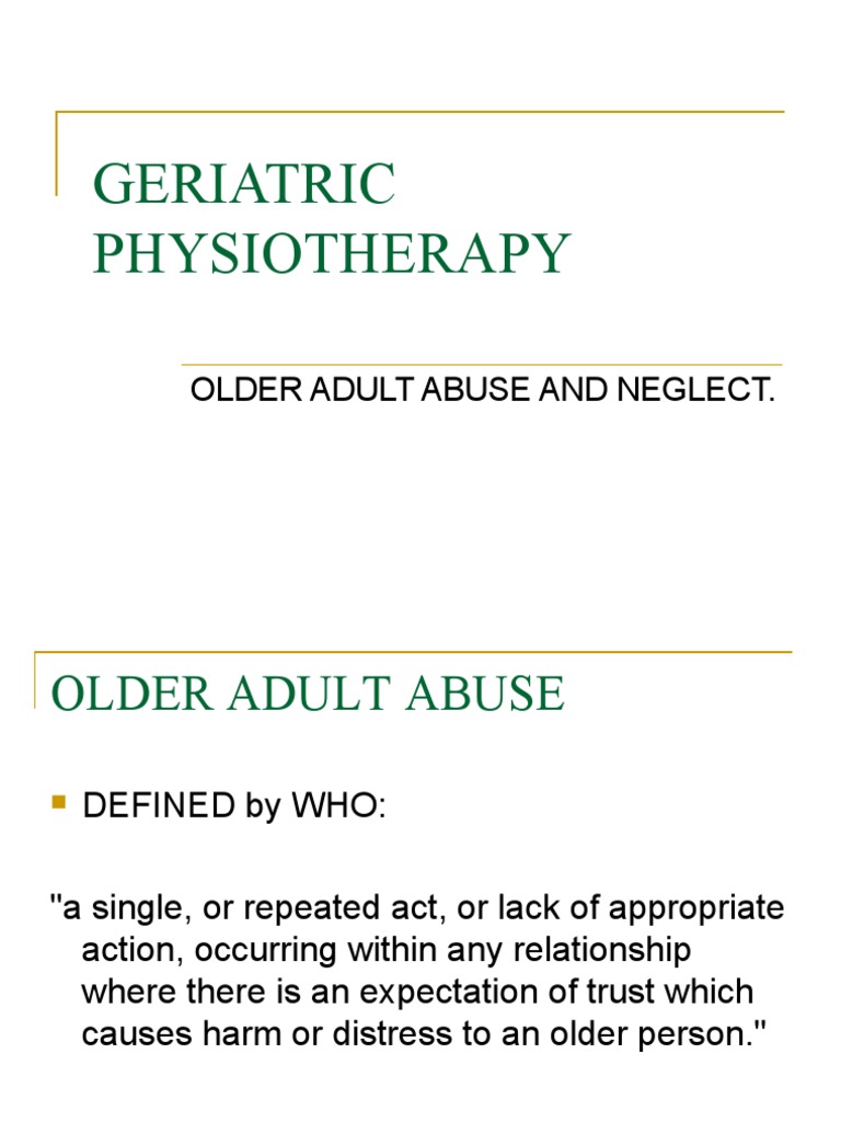 Older Adult Abuse and Neglect | PDF | Child Abuse | Caregiver