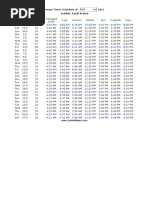 Jeddah, Saudi Arabia Monthly Prayer Times (Salat Times