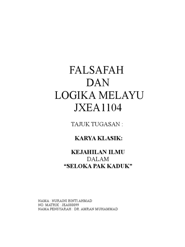 Seloka Pak Kaduk Pdf