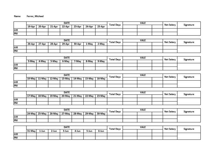 Sample DTR For Employee PDF