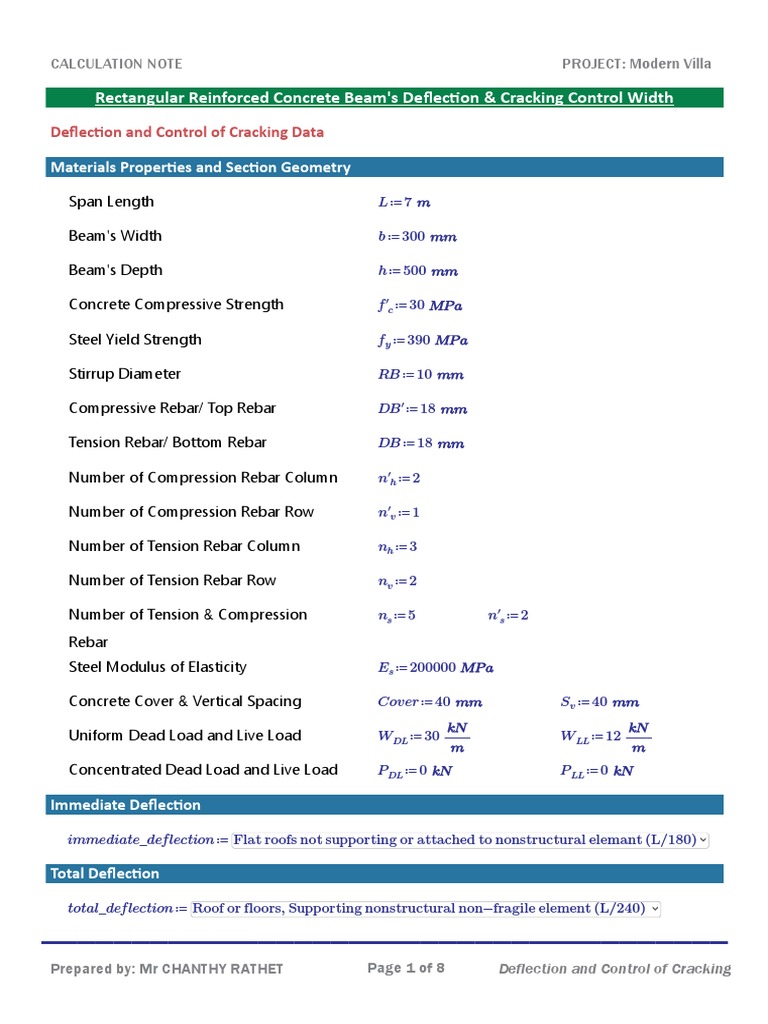 Deflection and Cracking Control | PDF | Strength Of Materials | Beam ...