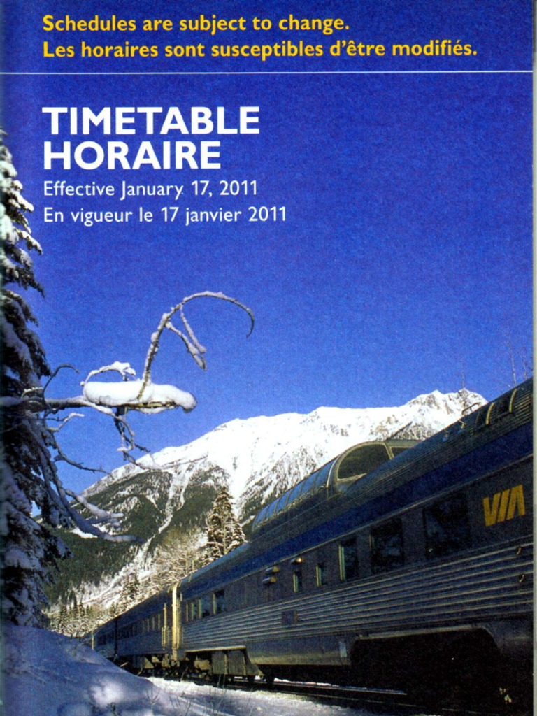 VIA Rail Canadian Schedule Overview | PDF | Business