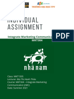 Individual Assignment: Integrate Marketing Communication (IMC)