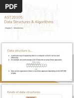 AST20105 Data Structures & Algorithms: Chapter 1 - Introductory