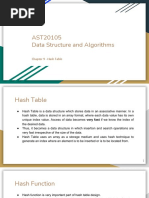 AST20105 Data Structure and Algorithms: Chapter 9 - Hash Table