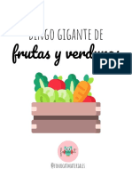 Bingo Gigante Frutas y Verduras