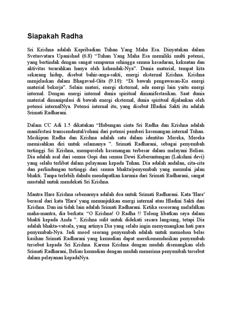 Siapakah Radha | PDF | Agama & Spiritualitas