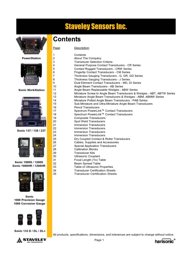 Staveley Transducer | PDF | Nondestructive Testing | Ultrasound