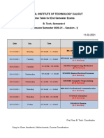 Timetable First Year EndSem2020 21 Final