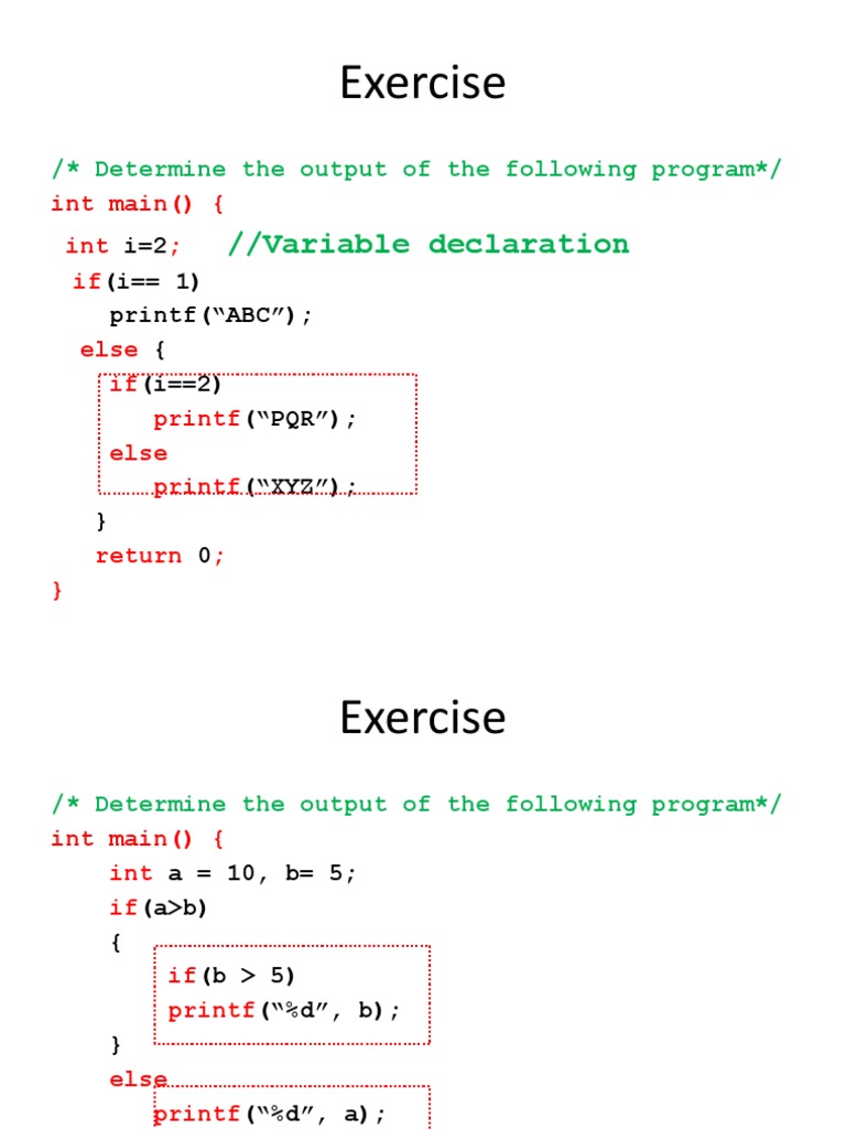 C Programming Output Exercises | PDF | Integer (Computer Science ...