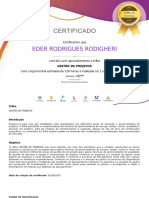 Certificado GESTÃO DE PROJETOS