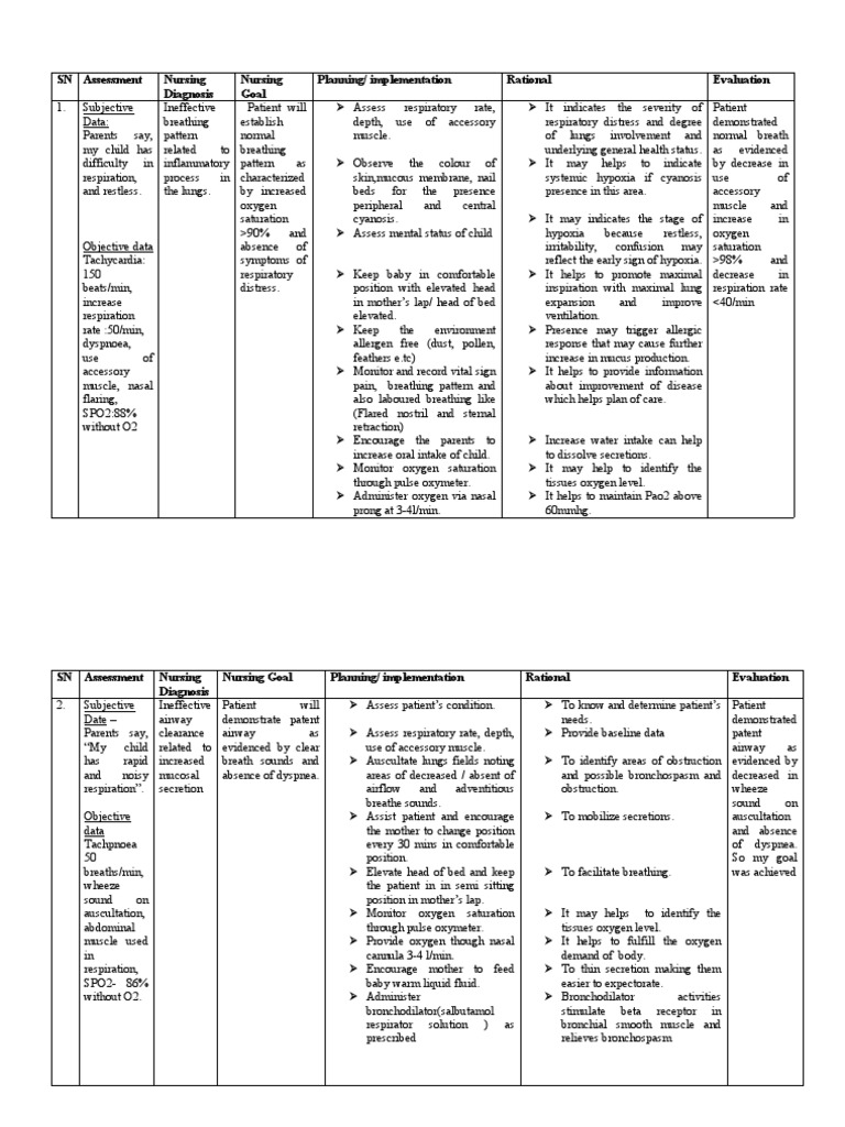 Nursing Care Plan Final | PDF | Breathing | Edema