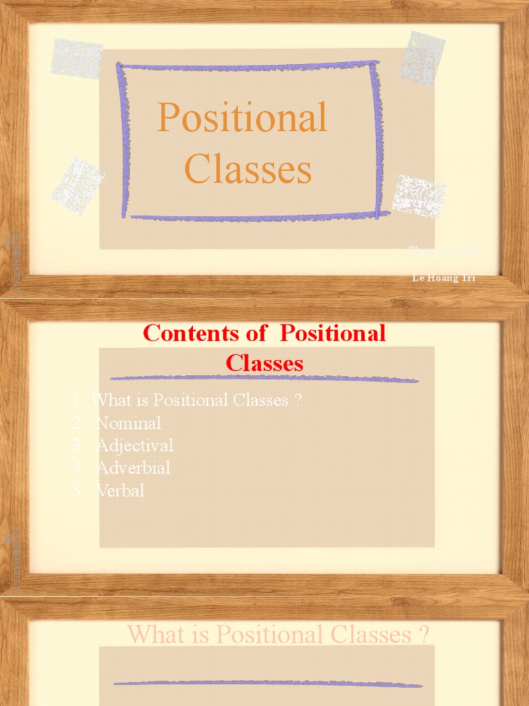 Understanding Positional Adjectives | PDF | Adjective | Verb