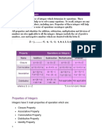 Worksheet 6 Properties of Integers