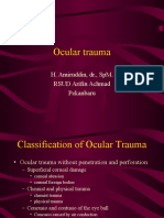 Ocular Trauma: H. Amiruddin, DR., Spm. Rsud Arifin Achmad Pekanbaru