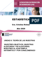 Estadística: Cra. Cristina Molnar Año 2020