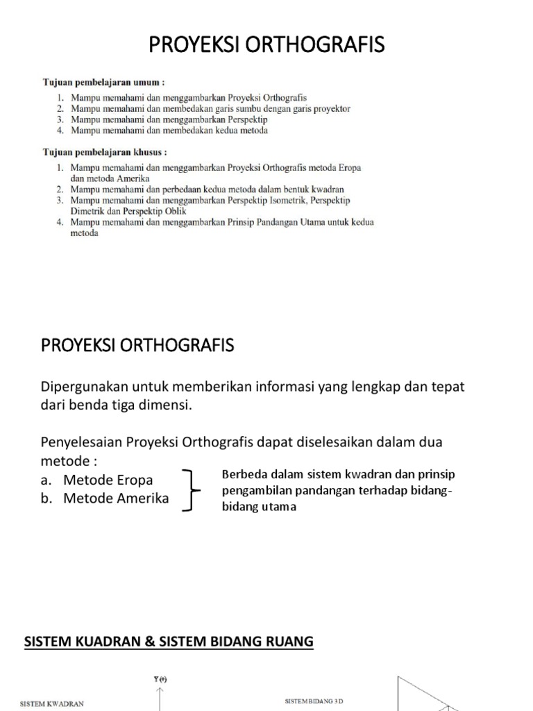 Proyeksi Orthografis: Metode & Prinsip | PDF
