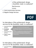 In What Phase of The Architectural Design Services Do The Feasibility Study Is Conducted?