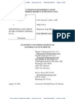 Kimmett v Corbett - Counter Statement to Defendants Statement of Facts - Pennsylvania Corbett Case Fraud Waste Wrongdoing