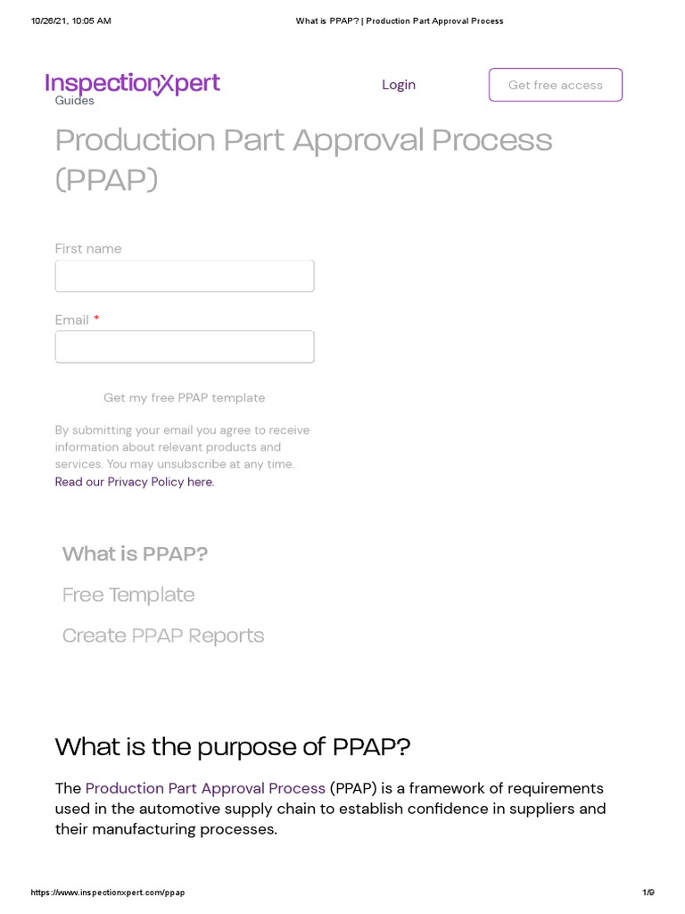 What Is PPAP - Production Part Approval Process Elements | PDF ...