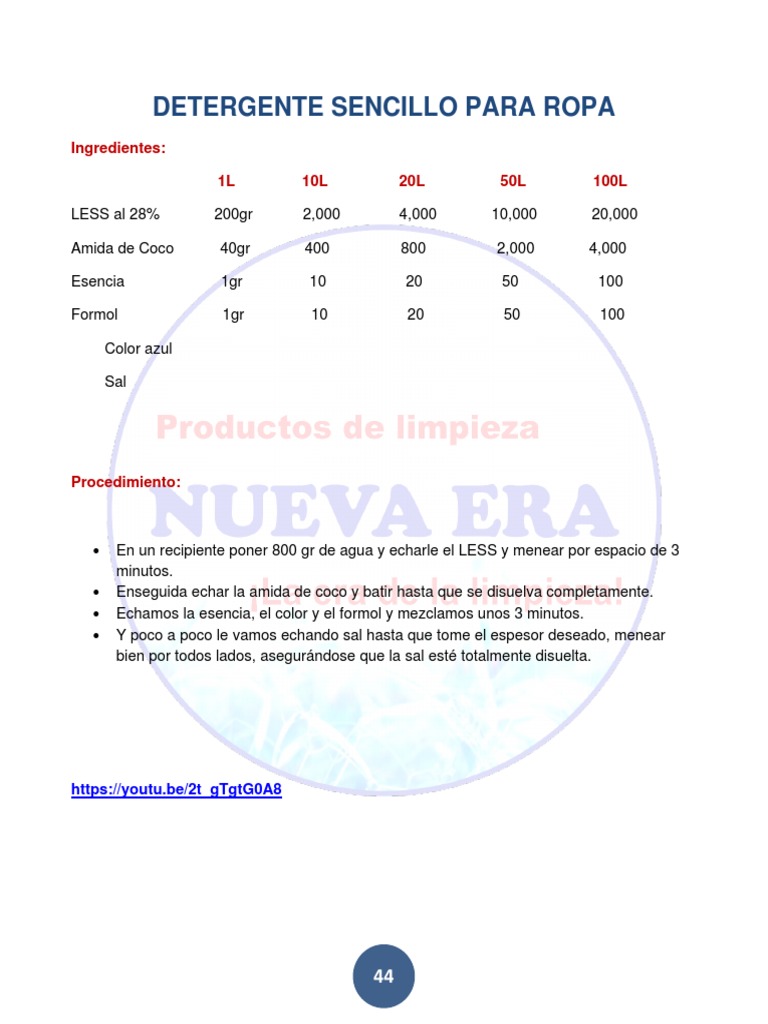Detercon y Detergente | PDF