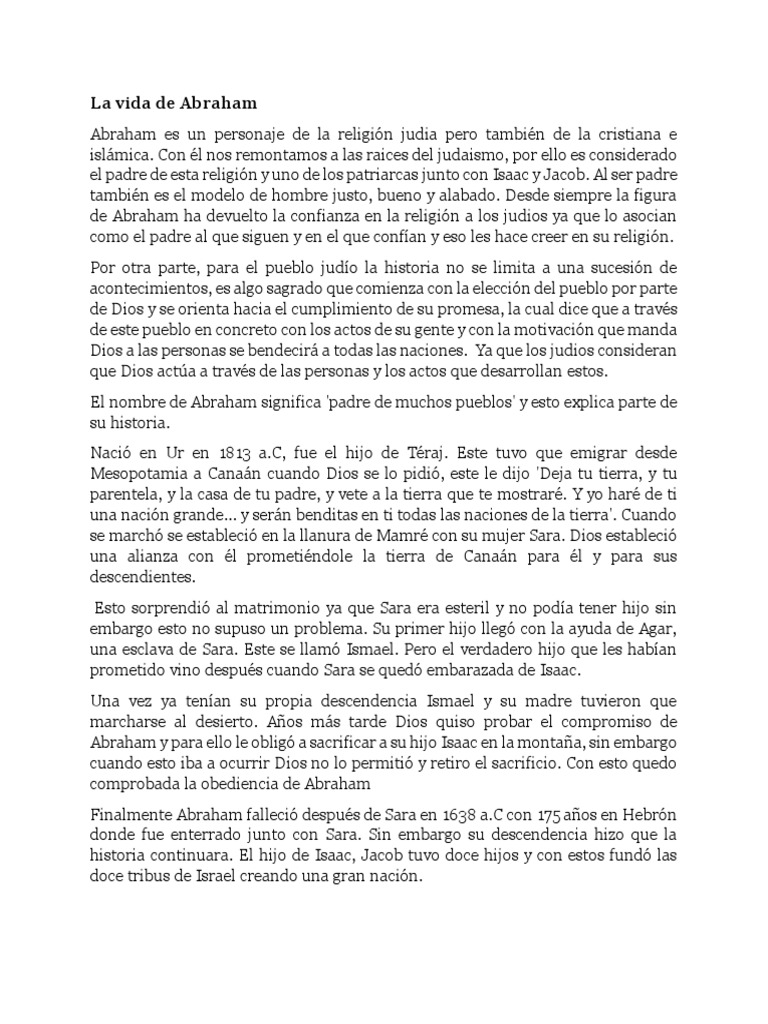 La Vida de Abraham | PDF | Abrahán | Sarah