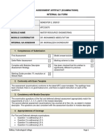Assessment Artifact (Examinations) Internal Qa Form