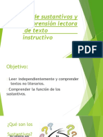 Tipos de Sustantivos y Comprensión Lectora de Textos Instructivo Sem. 22 Al 26 de Junio