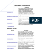 Funciones de Complementos y Automatización