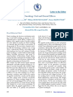 Passive Smoking: Oral and Dental Effects: Letter To The Editor