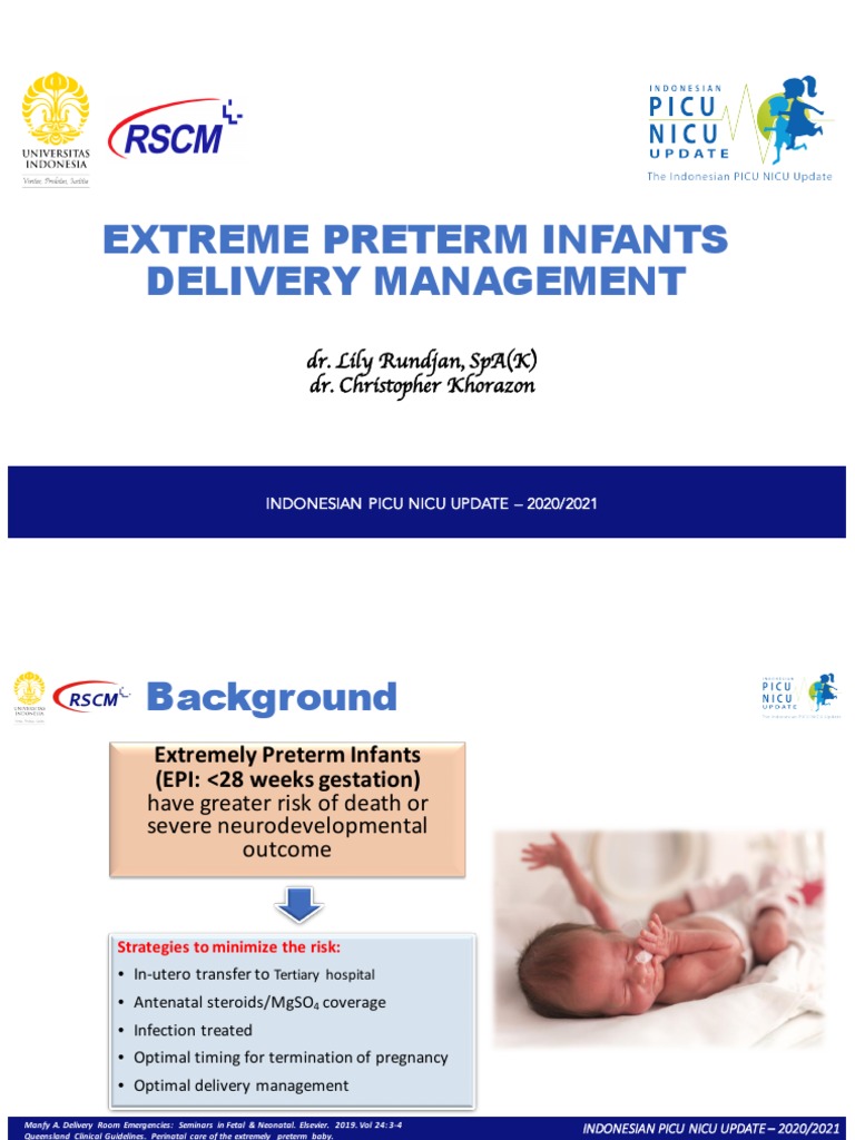 Extreme Preterm Delivery Management PDF Dr. Lily Rundjan, SpA (K) | PDF ...