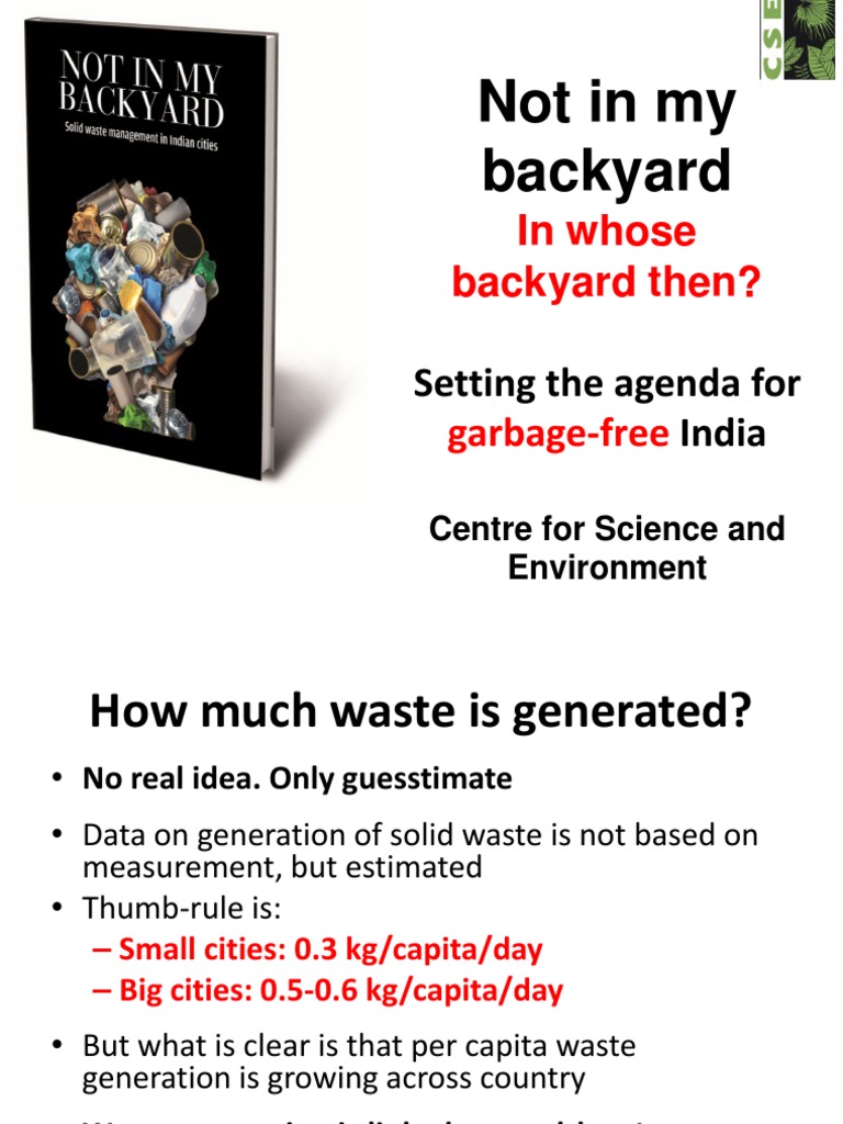 Sunita Narain Trivandrum PDF Waste Waste Management