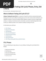 55STLC (Software Testing Life Cycle) Phases, Entry, Exit Criteria