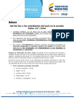 Boletin - Balance Asi Les Fue A Los Estudiantes Del Pais en La Prueba Saber 11 Icfes