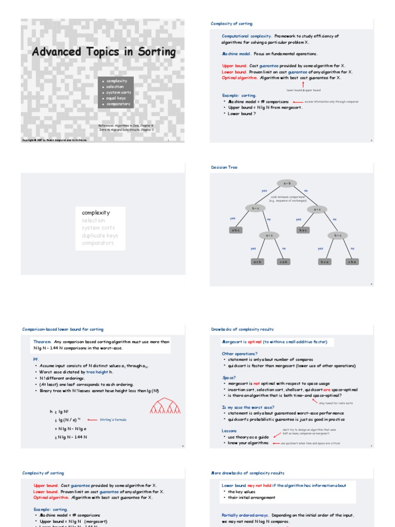 Advanced Sorts | PDF