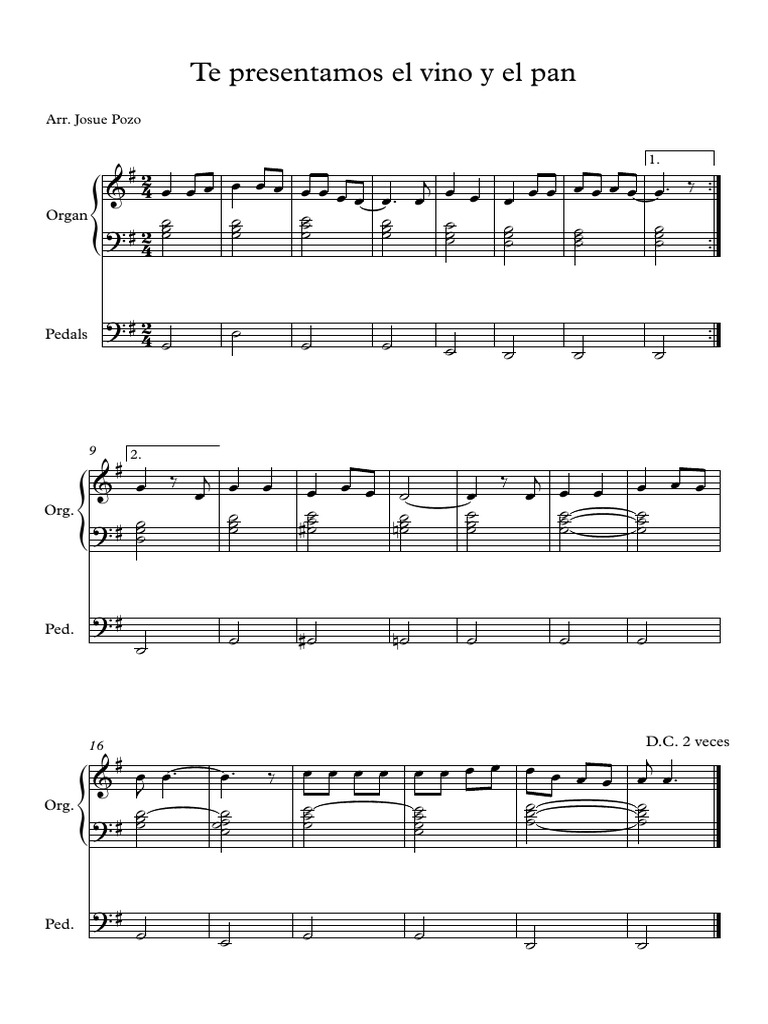 Te Presentamos El Vino y El Pan Full Score PDF