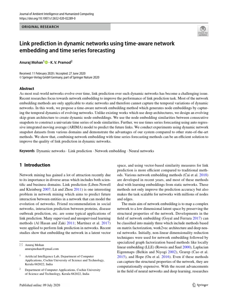 7) Link Prediction in Dynamic Networks Using Time Aware Network ...