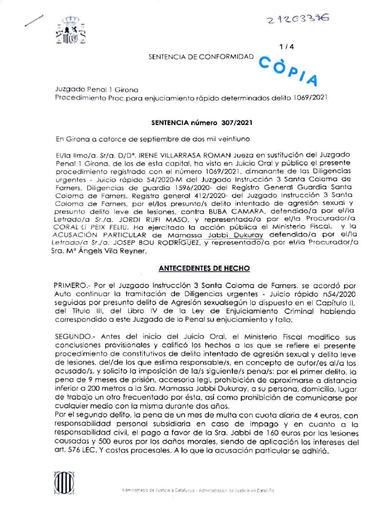 JR 1069-2021 | PDF | Castigos | Sentencia (ley)
