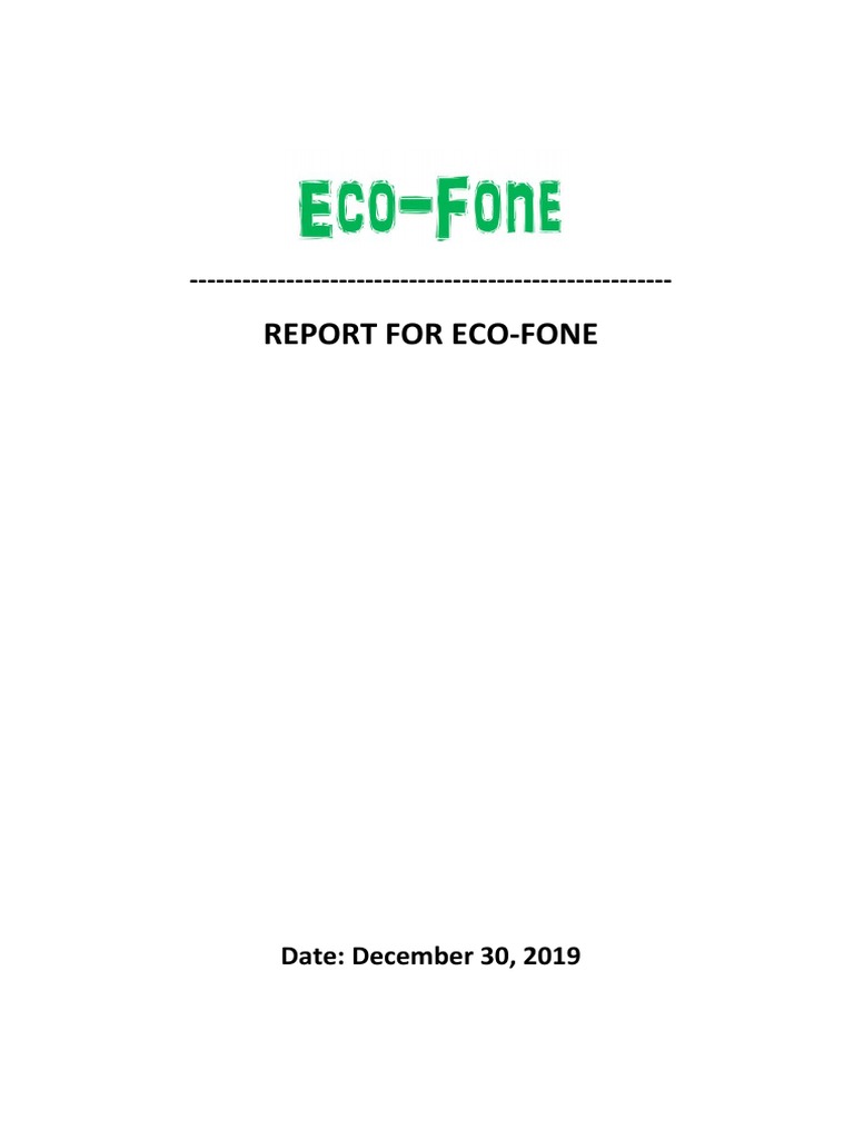 Eco-Fone 2019 Market Analysis Report | PDF | Mobile App | Standard ...